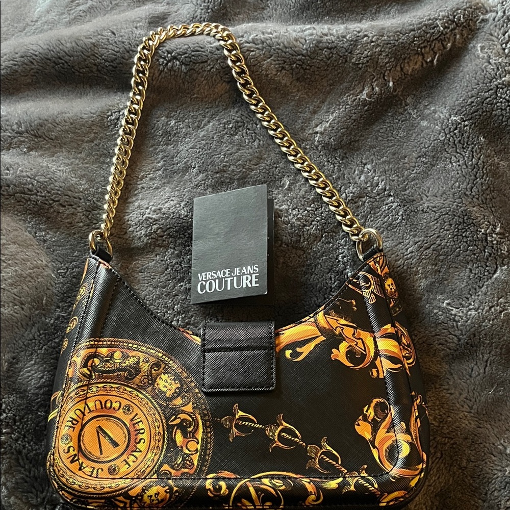 Versace Jeans Couture Black and Gold Shoulder Bag - Picture 2 of 4